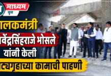 पालकमंत्री शिवेंद्रसिंहराजे भोसले यांनी केली नाट्यगृहाच्या कामाची पाहणी